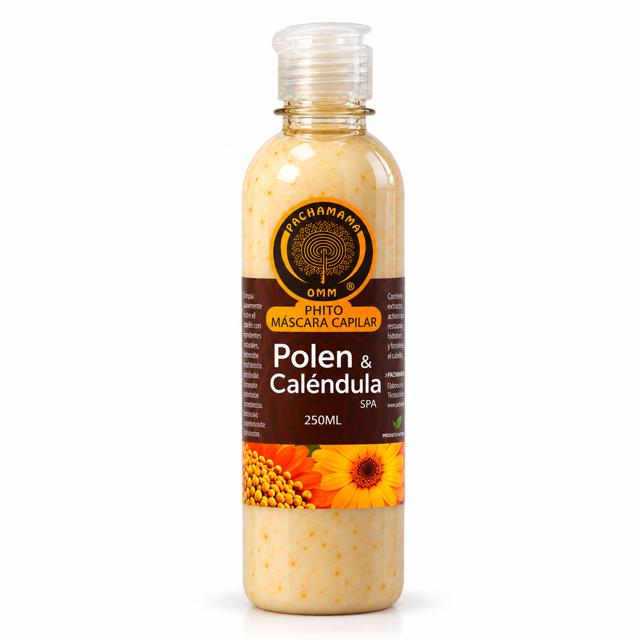 botella de mascarilla capilar polen y caléndula botella de mascarilla capilar polen y caléndula