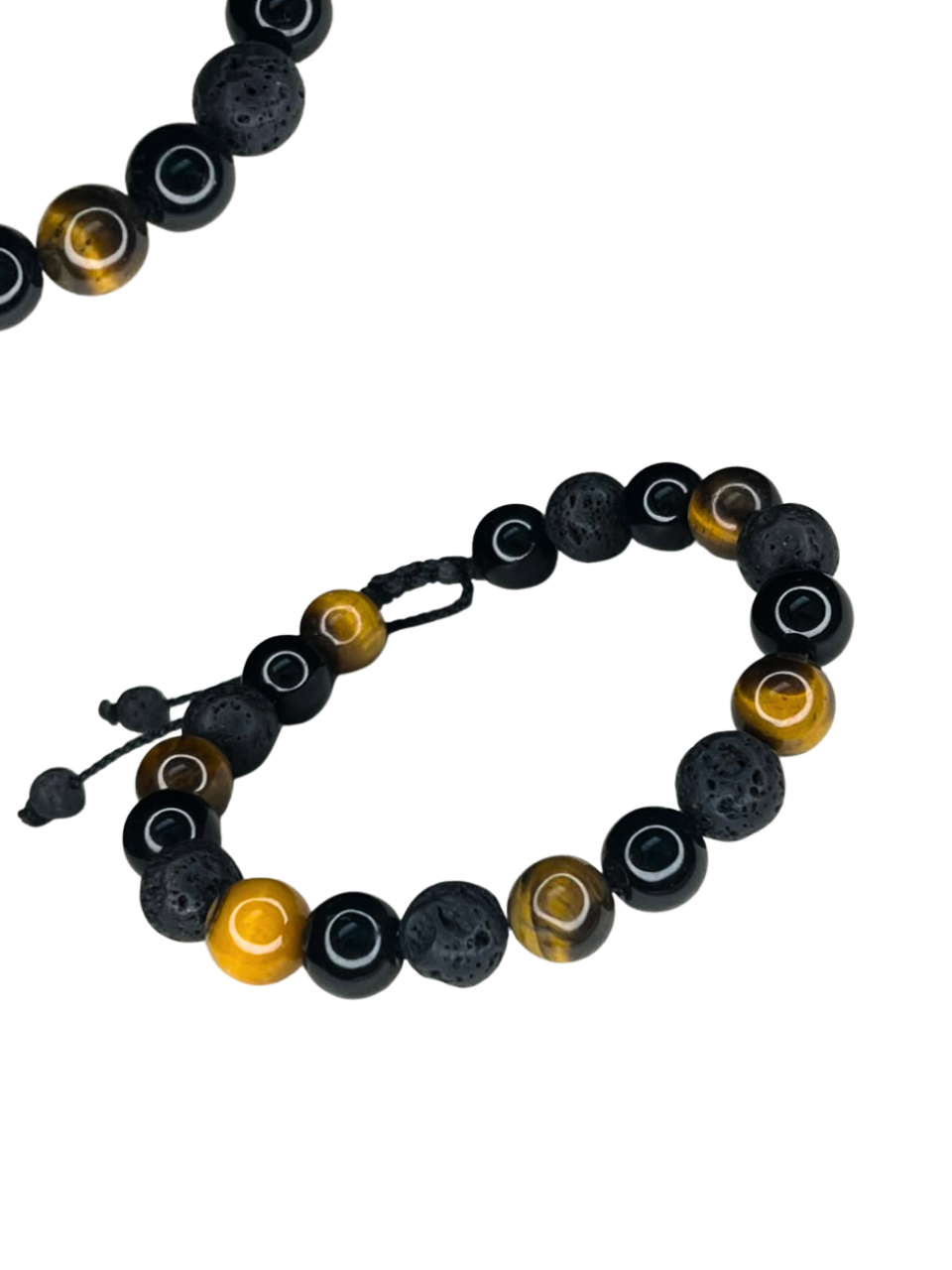 pulsera de lava, onyx y ojo de tigre pulsera de lava, onyx y ojo de tigre