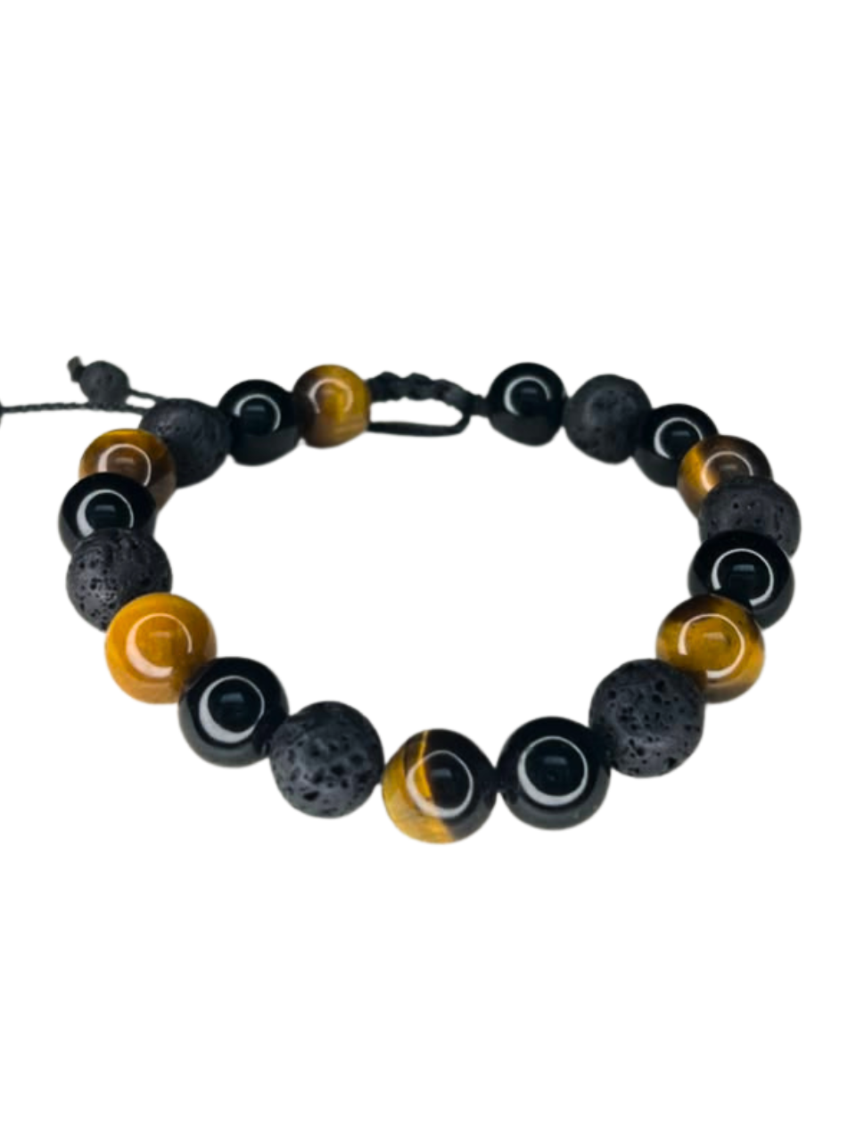 pulsera de lava, onyx y ojo de tigre pulsera de lava, onyx y ojo de tigre