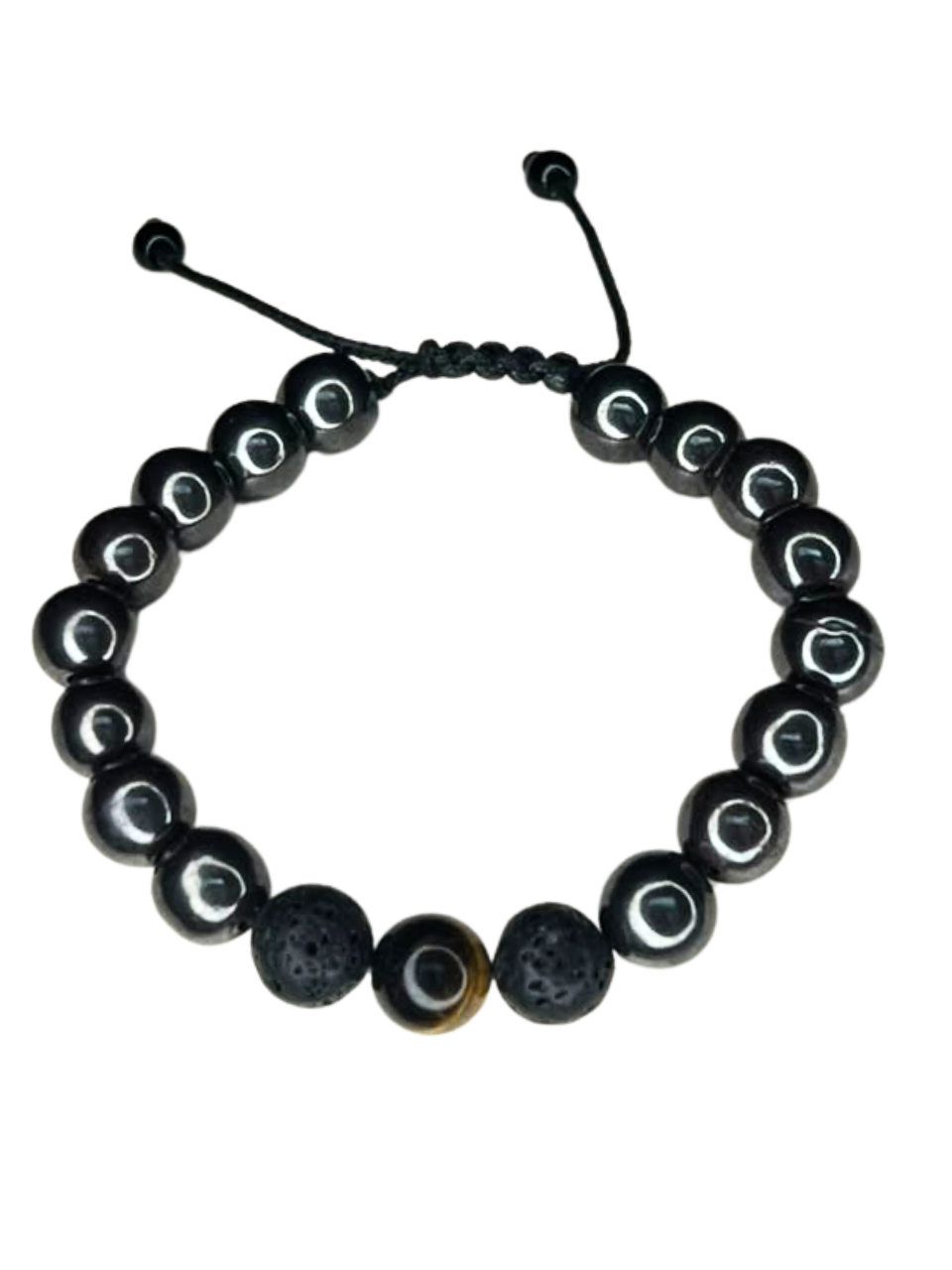 pulsera hematita, ónix y lava pulsera hematita, ónix y lava
