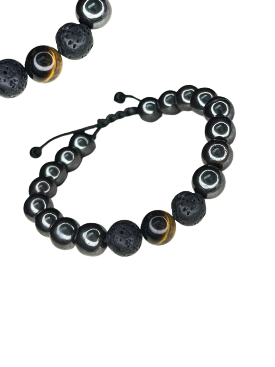pulsera hematita, ónix y lava pulsera hematita, ónix y lava