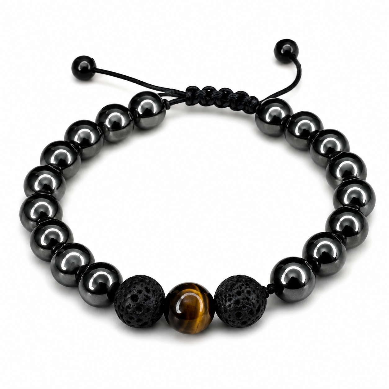 pulsera de lava, ónix y ojo de tigre pulsera de lava, ónix y ojo de tigre