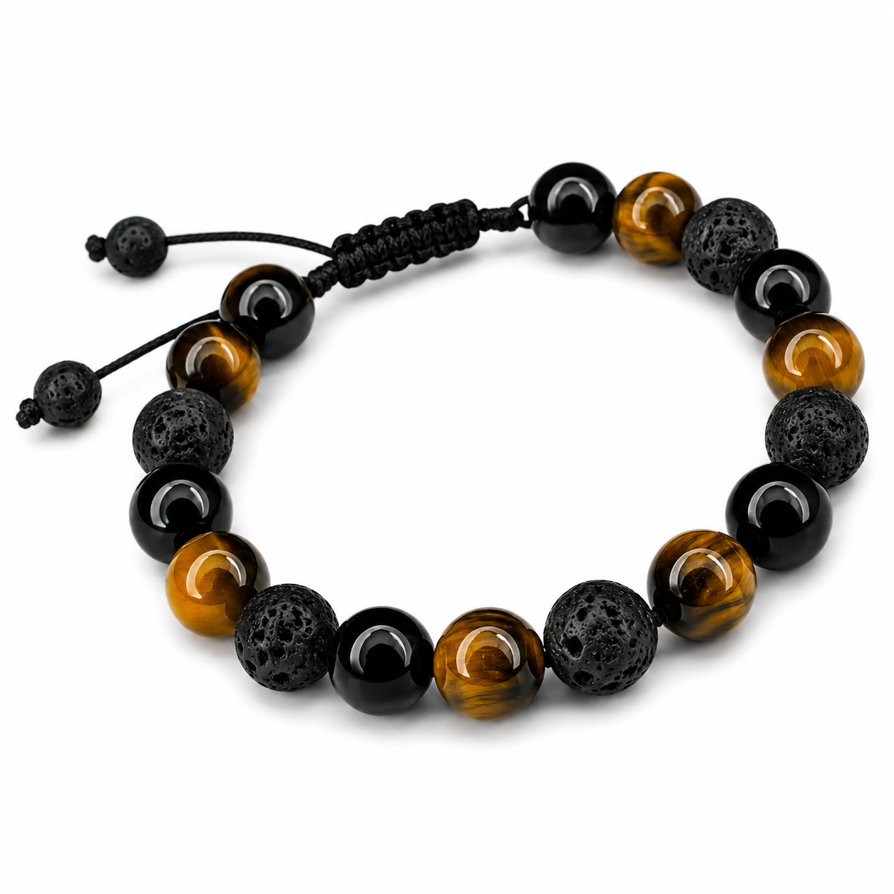 pulsera de lava, ónix y ojo de tigre pulsera de lava, ónix y ojo de tigre