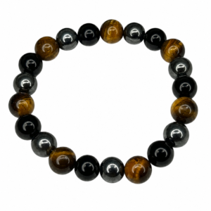 pulsera ónix, ojo de tigre y hematita