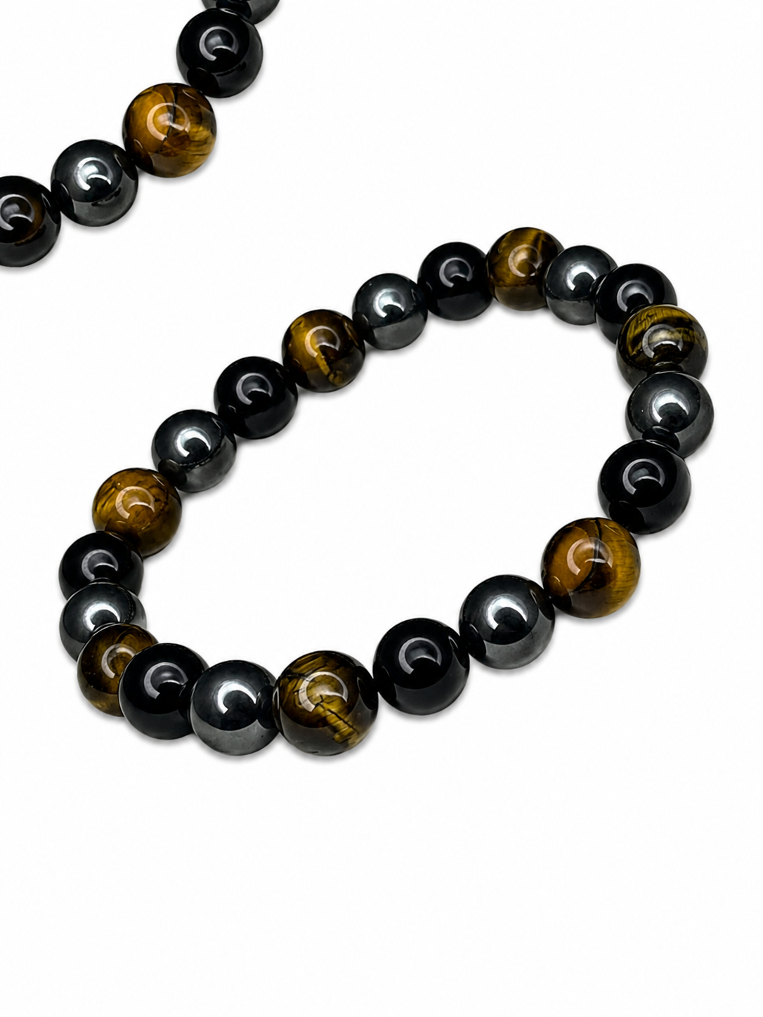pulsera ónix, ojo de tigre y hematita pulsera ónix, ojo de tigre y hematita